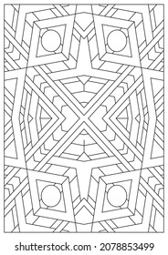 Portrait coloring pages for adults  Abstract illustration in Line Art style  Diamonds geometric composition  Black   white patterns  EPS8 file  Coloring  #386