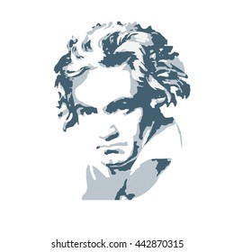 portrait of the composer and musician Ludwig van Beethoven