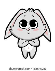 Portrait of a confused rabbit sticker emotions