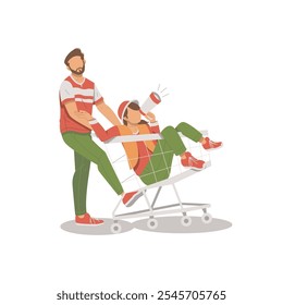 retrato de casal shopping flat design