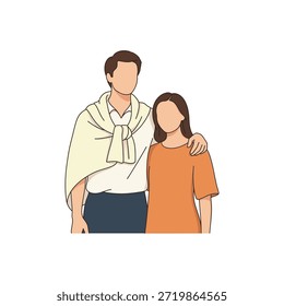 Retrato de um casal de pé lado a lado