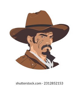 Portrait of a cowboy vector illustration