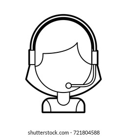 portrait of customer support operator call center worker with headset