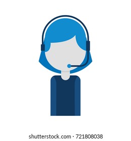 portrait of customer support operator call center worker with headset