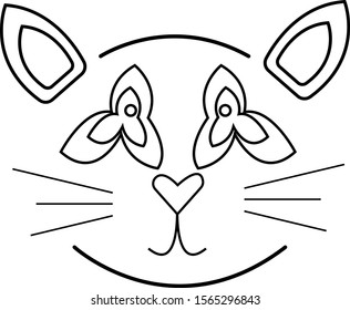 portrait of a cute cat with unusual eyes the concept of pets and cute object on a white background