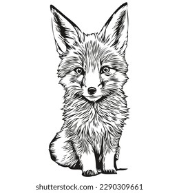 Porträt eines süßen Fuchts auf weißem Hintergrund, Fuchsbesteck
