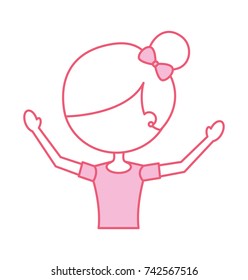 the portrait of a cute little ballerina classical dance costume
