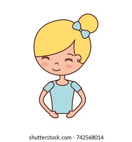 the portrait of a cute little ballerina classical dance costume