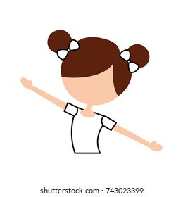 the portrait of a cute little ballerina classical dance costume