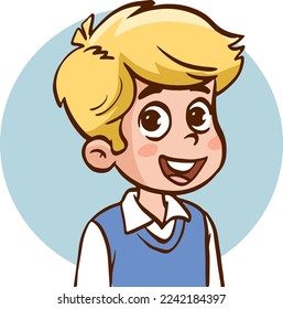 portrait of cute little children cartoon vector illustration