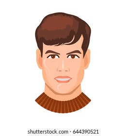 Portrait cute young man isolated on a white background. Picture for avatar
