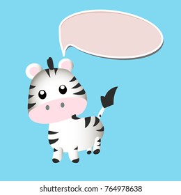 portrait of a cute zebra with place for text or presentation. Zebra toy or character. Animals zoo collection