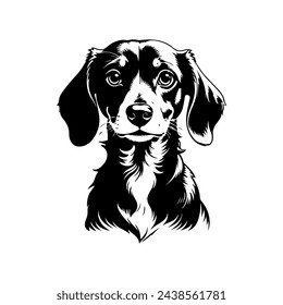 Portrait of a Dachshund Dog Vector isolated on white background, Dog Silhouettes. svg