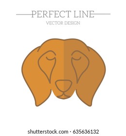 Portrait of dachshunt made in modern line style vector