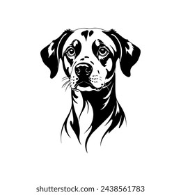 Portrait of a Dalmatian Dog Vector isolated on white background, Dog Silhouettes. svg