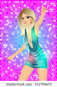 portrait of dance queen dancing on disco party