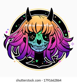 Portrait Of Dead Colorful Magic Demon Girl