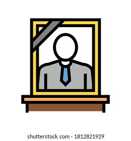 portrait dead human color icon vector. portrait dead human sign. isolated symbol illustration