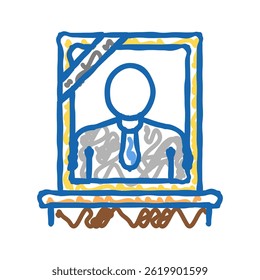 portrait dead human doodle icon sketch vector. portrait dead human sign. isolated symbol illustration