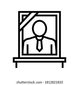 portrait dead human line icon vector. portrait dead human sign. isolated contour symbol black illustration