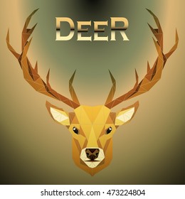 portrait of a deer in a triangular style