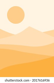 Portrait design vector illustration with desert