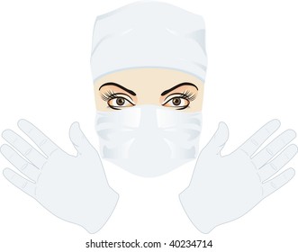 Portrait of doctor. Vector