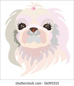 a portrait of dog of breed is pekinese.eps10