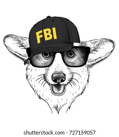 Portrait of a dog. Can be used for printing on T-shirts, flyers and stuff. Vector illustration