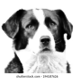 Portrait Dog Dotted Rasters Stock Vector (Royalty Free) 194187626 ...