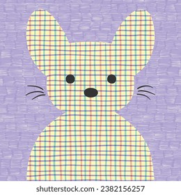Portrait of dog. Geometric pattern. Postcard with abstract pet head
