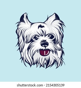 Ilustración vectorial de la cabeza del perro retrato