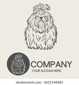 Portrait dog logo and design elements vector isolated on white background, Dog Silhouettes.