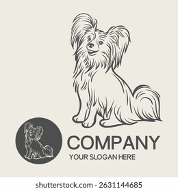 Portrait dog logo and design elements vector isolated on white background, Dog Silhouettes.