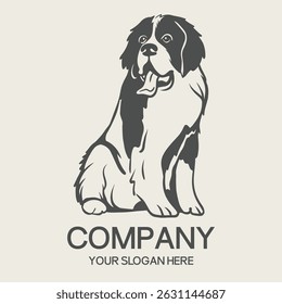 Portrait dog logo and design elements vector isolated on white background, Dog Silhouettes.
