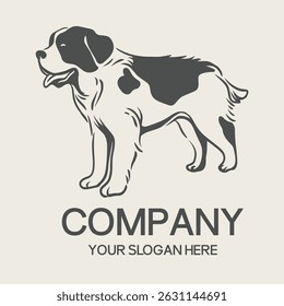 Portrait dog logo and design elements vector isolated on white background, Dog Silhouettes.