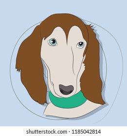 portrait of a dog on the wall background, vector, looks