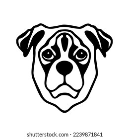 Portrait of a dog. Vector illustration. Minimalism style.