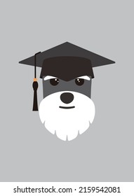 Portrait of dog, wearing bachelor cap, like a doctor , cool style, cosplay