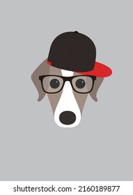 Portrait of dog, wearing something, cool style