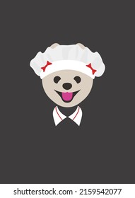 Portrait Of Dog, Wearing Waiter Cap, Like Cleaning Aunt, Cool Style, Cosplay