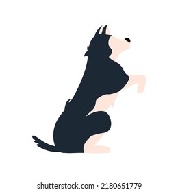 Portrait of a dog or wolf. Vector illustration in flat style