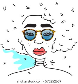 Portrait drawing of woman 