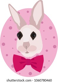 Portrait of an Easter bunny with a bow tie
