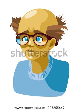 Portrait of eccentric person isolated on white background