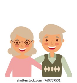 portrait of elderly couple embracing happy adorable