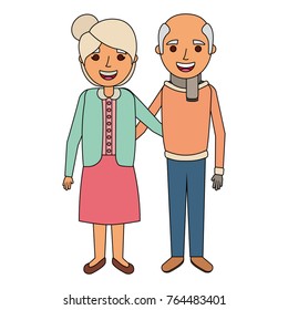 portrait of elderly couple embracing happy adorable