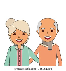portrait of elderly couple embracing happy adorable