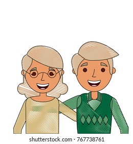 portrait of elderly couple embracing happy adorable