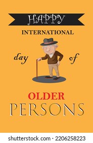Portrait of elderly man on white background. International day of older persons. black t shirt new unique design. Old man t shirt. Old man day. 1 October 